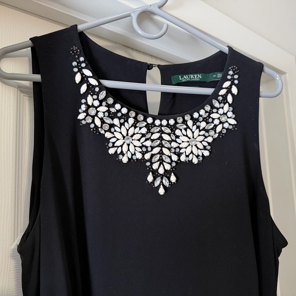 Lauren Ralph Lauren Dresses & Skirts - Lauren Ralph Lauren Black Maxi Dress with White Floral Accents